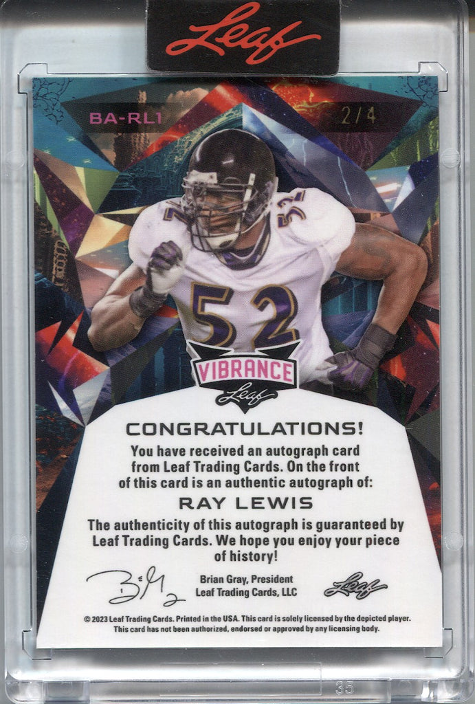 2022 Prizm Red Shimmer Ray Lewis /35 Baltimore Ravens