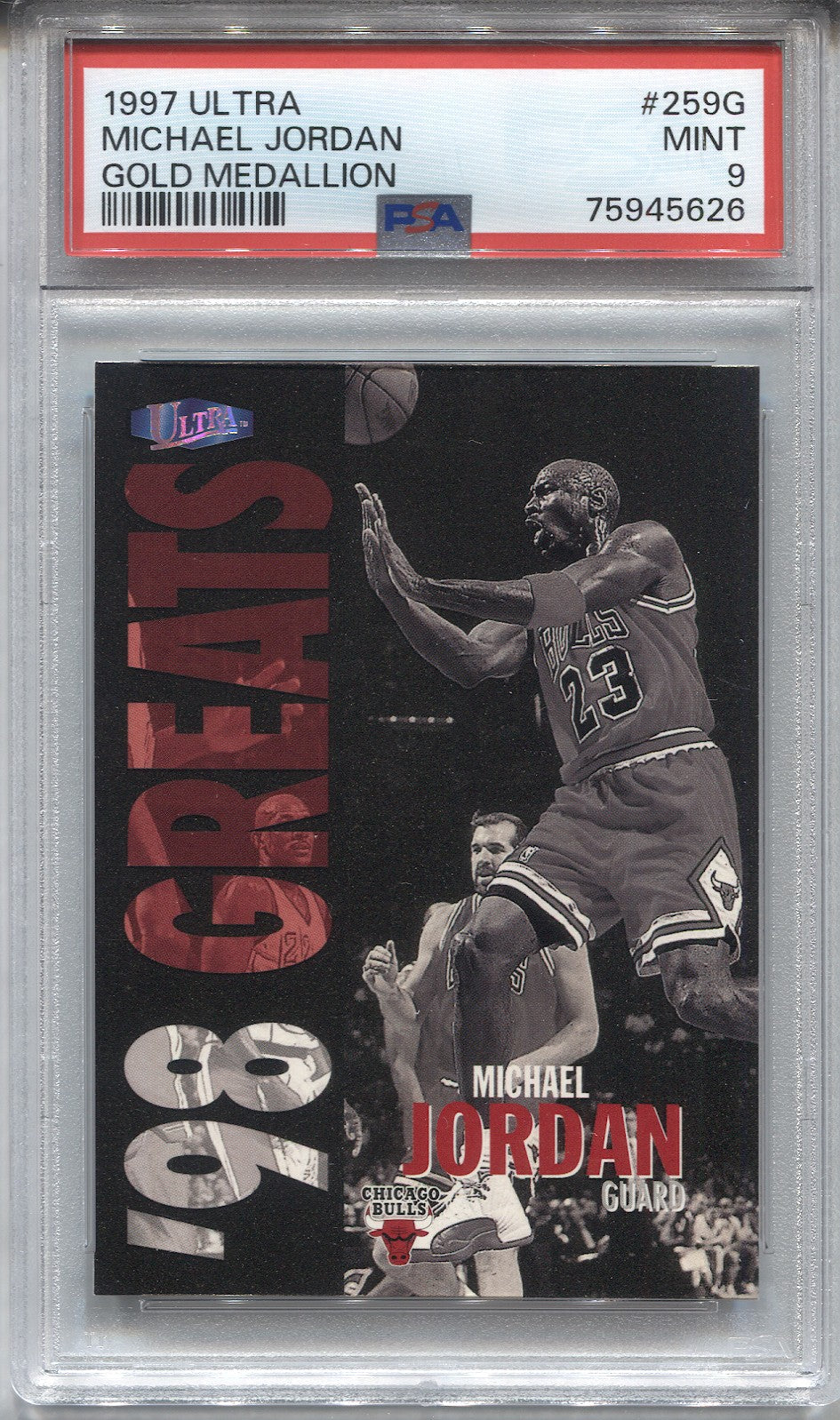 1997-98 Michael Jordan Fleer Ultra GOLD MEDALLION PSA 9