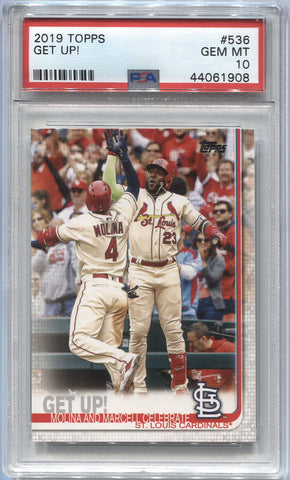 2019 Yadier Molina Marcell Ozuna Topps GET UP! PSA 10 #536 St. Louis Cardinals 1908