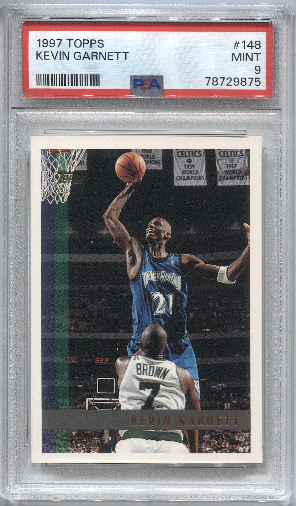 1997-98 Kevin Garnett Topps PSA 9 #148 Minnesota Timberwolves 9875