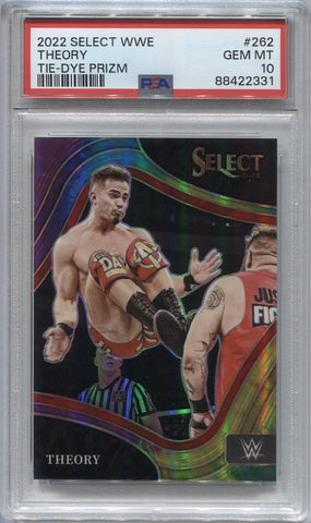 2022 Austin Theory Panini Select WWE RINGSIDE TIE DYE 10/25 PSA 10 #262 Monday Night Raw 2331