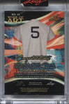 2023 Joe DiMaggio Leaf Art of Sport WORK OF ART TRIPLE JERSEY 1/5 RELIC #WA-14 New York Yankees HOF