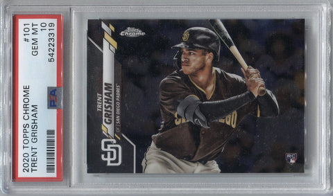 2020 Trent Grisham Topps Chrome ROOKIE RC PSA 10 #101 San Diego Padres 3319