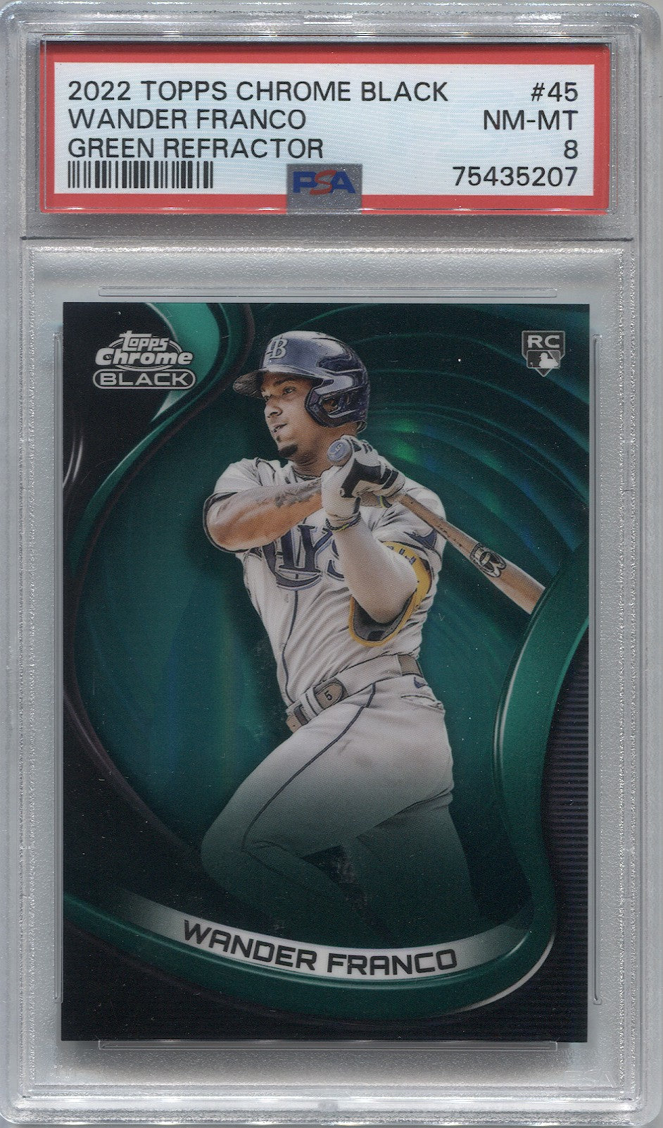 2022 Wander Franco Topps Chrome Black GREEN REFRACTOR ROOKIE 73/99 RC