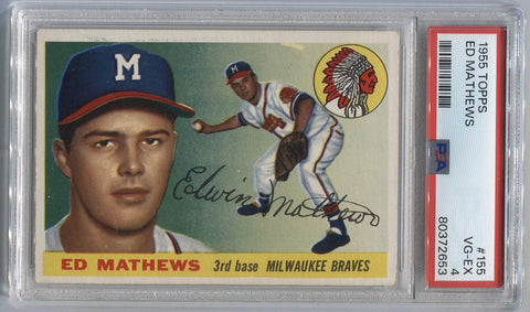 1955 Ed Mathews Topps PSA 4 #155 Boston Braves 2653