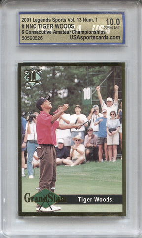 2001 Tiger Woods Legends Sports VOLUME 13 USA 10 #NNO PGA 0626
