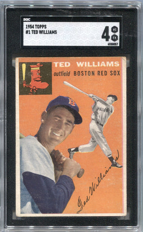 1954 Ted Williams Topps SGC 4 #1 Boston Red Sox HOF 8057
