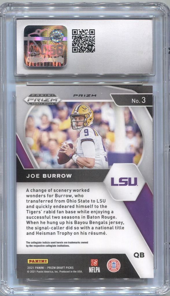 2021 Joe Burrow Panini Prizm Draft Picks GOLD CRACKED ICE CSG 10 #3 Ci