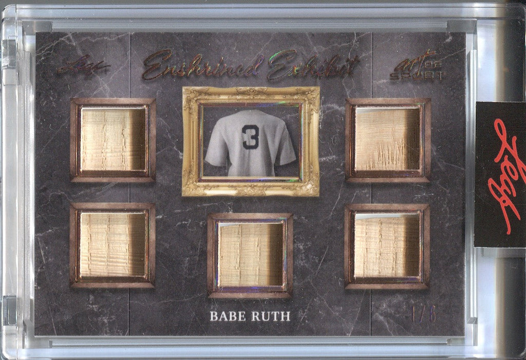 Babe Ruth With 3 Bats Framed Photo