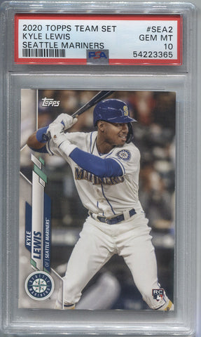 2020 Kyle Lewis Topps Team Set ROOKIE RC PSA 10 #SEA2 Seattle Mariners 3365