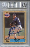 1987 Nolan Ryan Topps TIFFANY BAS AUTHENTIC AUTO AUTOGRAPH #757 Houston Astros HOF 5947