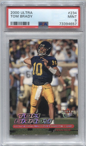 2000 Skybox Dominion Tom Brady/Giovanni Carmazzi #234 Rookie Pairs RC Card  PSA 9