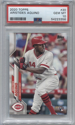 2020 Aristides Aquino Topps Series 2 ROOKIE RC PSA 10 #20 Cincinnati Reds 3356