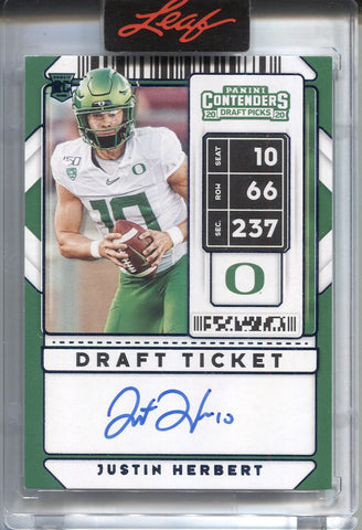 Justin Herbert 2021 Contenders Season Ticket Oregon / Chargers