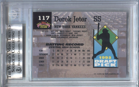 Derek JETER ROOKIE CARD 1992 Draft Pick HIGH SCHOOL JERSEY Baseball RC  Yankees!