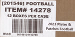 *LAST CASE* 2023 Panini Plates & Patches Football Hobby, 12 Box Case