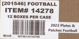 *LAST CASE* 2023 Panini Plates & Patches Football Hobby, 12 Box Case