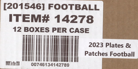 2023 Panini Plates & Patches Football Hobby, 12 Box Case