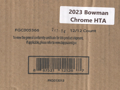 2023 Bowman Chrome Baseball HTA Choice, 12 Box Case