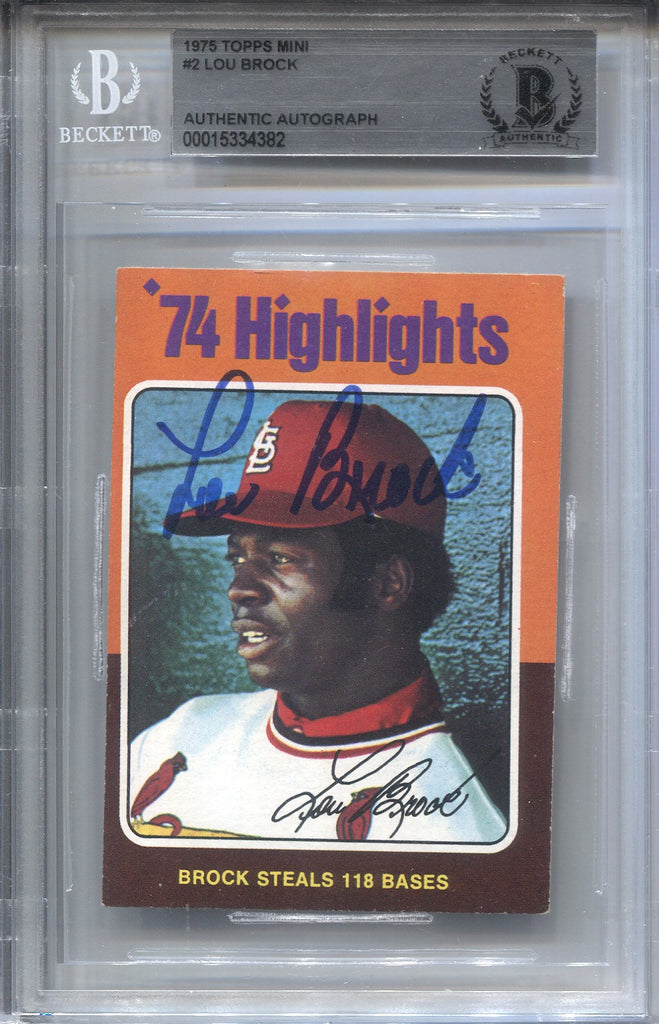 Lou Brock Autographed and Framed St Louis Cardinals Jersey