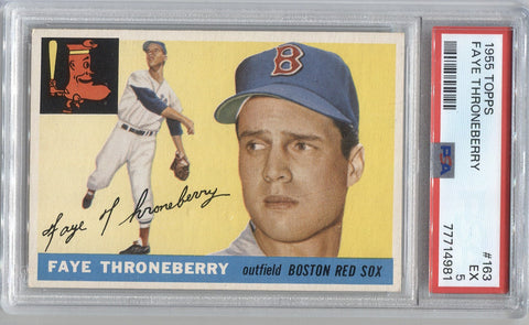 1955 Faye Throneberry Topps PSA 5 #163 Boston Red Sox 4981