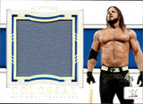 2024 AJ Styles Panini National Treasures WWE HOLO SILVER COLOSSAL MATERIALS MAT 17/25 RELIC #CMM-AJ Friday Night Smackdown