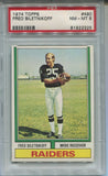 1974 Fred Biletnikoff Topps PSA 8 #490 Oakland Raiders HOF 2325