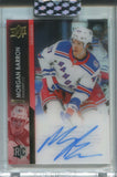 2021-22 Morgan Barron Upper Deck Clear Cut EXCLUSIVES ROOKIE AUTO 33/65 AUTOGRAPH RC #CC-ON New York Rangers