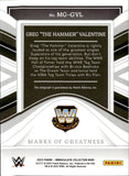 2023 Greg "The Hammer" Valentine Panini Immaculate WWE MARKS OF GREATNESS AUTO 56/99 AUTOGRAPH #MG-GVL WWE Legend