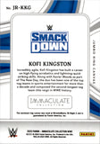 2023 Kofi Kingston Panini Immaculate WWE JUMBO RING CANVAS MAT 68/99 RELIC #JR-KKG Friday Night Smackdown