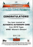 2019 Dana Brooke Topps WWE Women's Division GREEN AUTO 004/150 AUTOGRAPH #A-DB Monday Night Raw