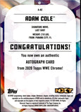 2020 Adam Cole Topps Chrome WWE REFRACTOR AUTO 133/199 AUTOGRAPH #A-AC NXT