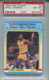 1988-89 Magic Johnson Fleer Sticker PSA 8 #6 Los Angeles Lakers HOF 0945