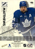 2024-25 Auston Matthews Upper Deck Skybox Metal Universe Z-FORCE SUPER RAVE 34/50 JERSEY NUMBER #46 Toronto Maple Leafs