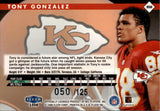 1998 Tony Gonzalez Fleer Tradition HERATIGE 050/125 #85 Kansas City Chiefs HOF