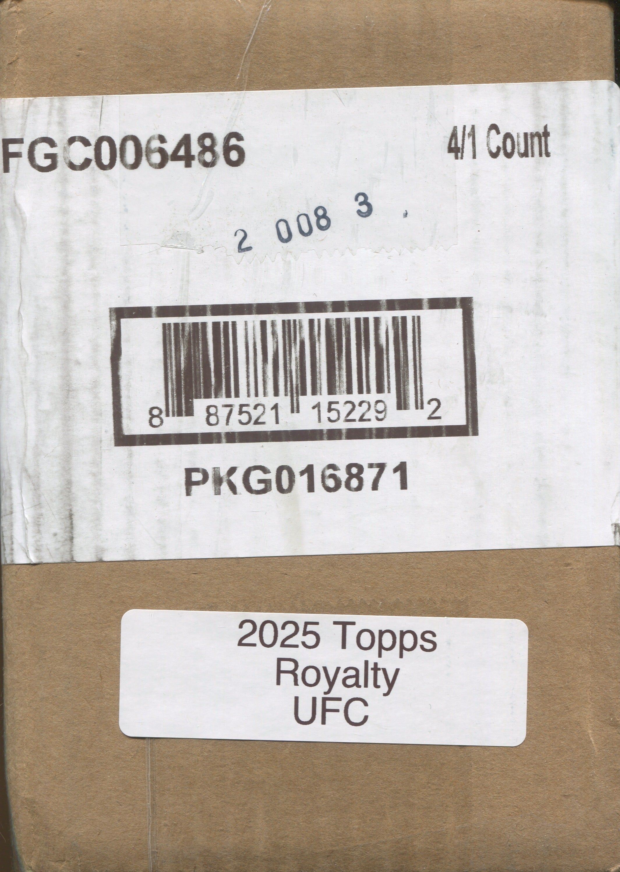 LAST CASE* 2025 Topps UFC Royalty Hobby, 4 Box Case
