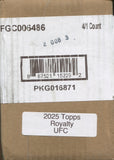 2025 Topps UFC Royalty Hobby, 4 Box Case