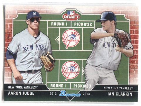 2013 Aaron Judge Ian Clarkin Bowman Draft Picks & Prospects DUAL DRAFTEE #DD-JC New York Yankees 17