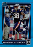 2021 Rhamondre Stevenson Donruss Optic BLUE RATED ROOKIE 012/299 RC #237 New England Patriots