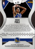 2019-20 Jordan Poole Panini Prizm ROOKIE RC #272 Golden State Warriors 31