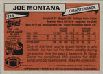 2001 Joe Montana Topps Archives ROOKIE REPRINT #40 San Francisco 49ers HOF 2
