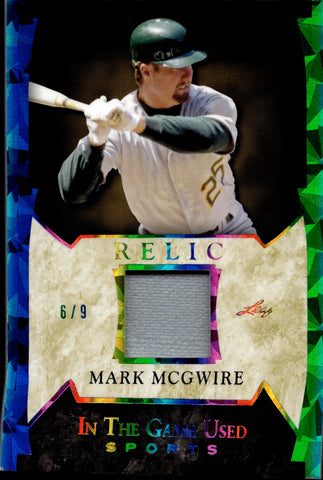 2022 Mark McGwire Leaf In the Game Used RAINBOW CRACKED ICE JERSEY 6/9 RELIC #GUM-29 Oakland A's