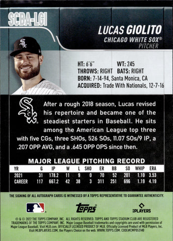 Official Lucas Giolito Chicago White Sox Collectibles, Lucas