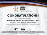 2022 Jeremy Pena Topps Update ROOKIE COMMEMORATIVE BATTING HELMET MANUFACTURED RELIC RC #BH-JPE Houston Astros 2