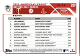 2023 Luis Arraez Aaron Judge Xander Bogaerts Topps Series 1 FATHER'S DAY BLUE LEAGUE LEADERS 10/50 #289 Minnesota Twins New York Yankees Boston Red Sox