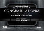 2020 Debra Wilson as Cere Junda Topps Star Wars Masterwork AUTO AUTOGRAPH #A-DW 2