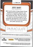 2022 Joey Bart Panini Immaculate MATERIAL SIGNATURES GOLD AUTO 08/25 AUTOGRAPH RELIC #IMS-JB San Francisco Giants