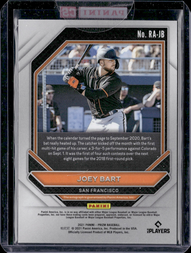 2021 Joey Bart Panini Prizm ROOKIE AUTO AUTOGRAPH RC #RA-JB San Franci