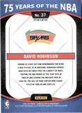 2021-22 David Robinson Donruss Optic HOLO SILVER 75 YEARS OF THE NBA #37 San Antonio Spurs HOF
