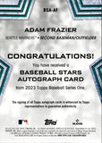 2023 Adam Frazier Topps Series 1 BASEBALL STARS AUTO AUTOGRAPH #BSA-AF Seattle Mariners